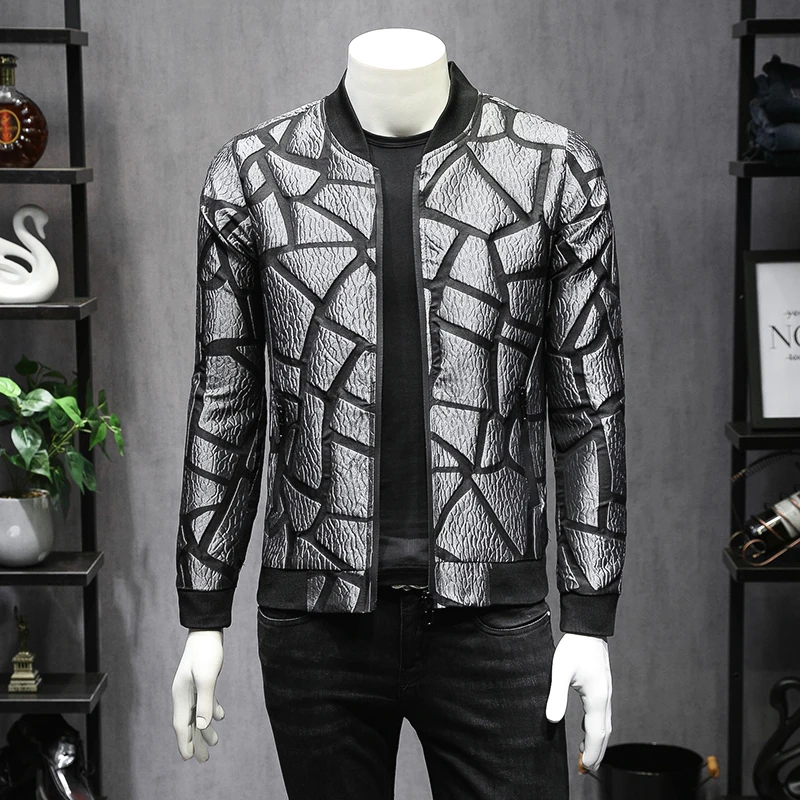 

2019 Spring New Arrivals Football Design Mens jacket Brand Designer Silver Outerwear Baseball Coats M-4XL 5XL #2103