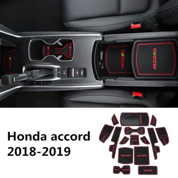 

Anti-Slip Gate Slot Mat Rubber Cup Coaster for Honda Accord 2018 2019 10 10th Gen Accessories Stickers Car Styling