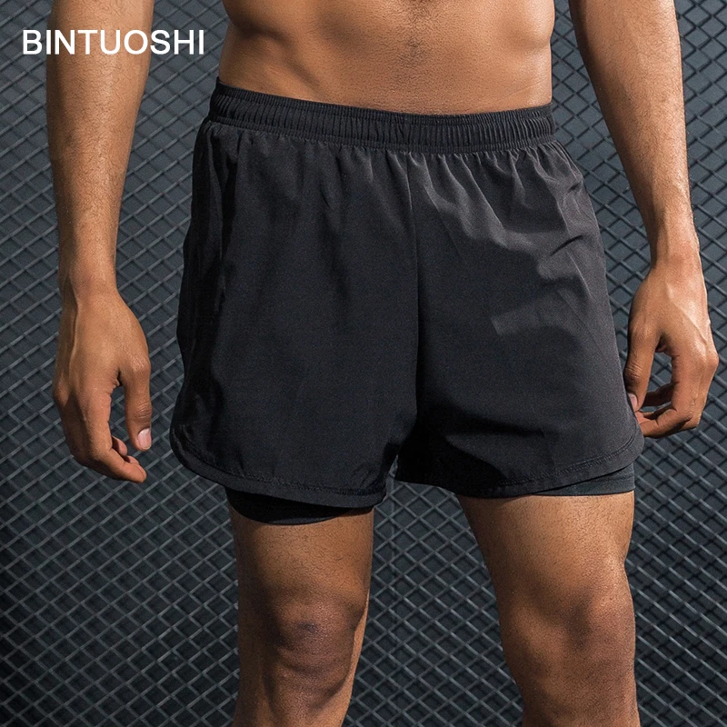 

LYNSKEY Men's 2 in 1 Running Shorts Breathable Marathon Training Fitness Jogging Sports Shorts Quick Dry