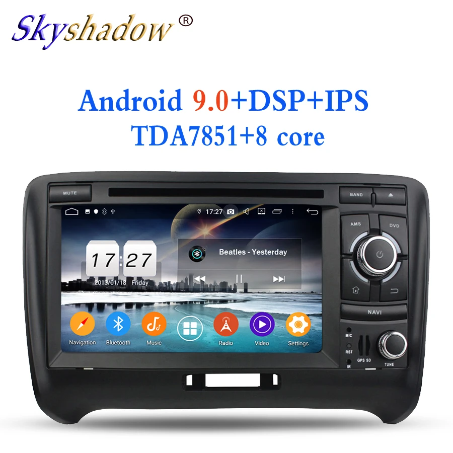 TDA7851 Android 9,0 для Audi TT 2006-2013 4 Гб ОЗУ автомобильный dvd-плеер Wifi 4G данные беспроводного обмена радио gps ГЛОНАСС карта DVR камера заднего вида ТВ