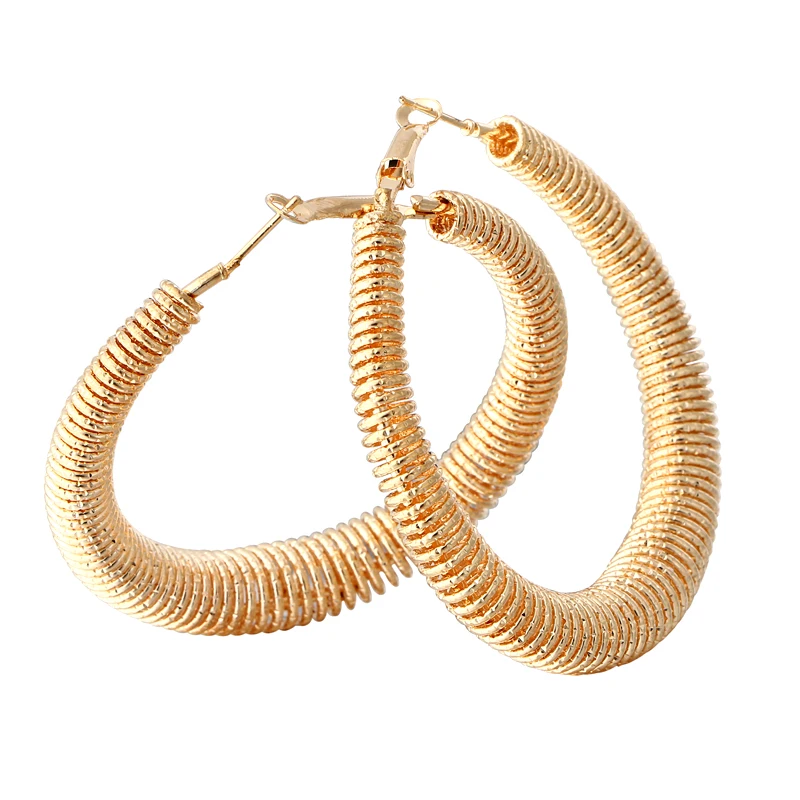 

ZOSHI Fashion Gold-color Big Circle Hoop Earrings Punk Rock Stainless Steel Earrings For Women Men Drop Ship Jewelry