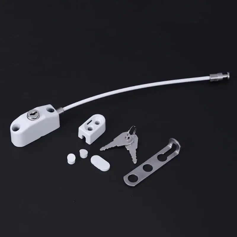 

Window Door Cable Ventilator Child Security Locking Keyed Opening Restrictor For Baby Protection Baby Safety Lock 200mm Limit