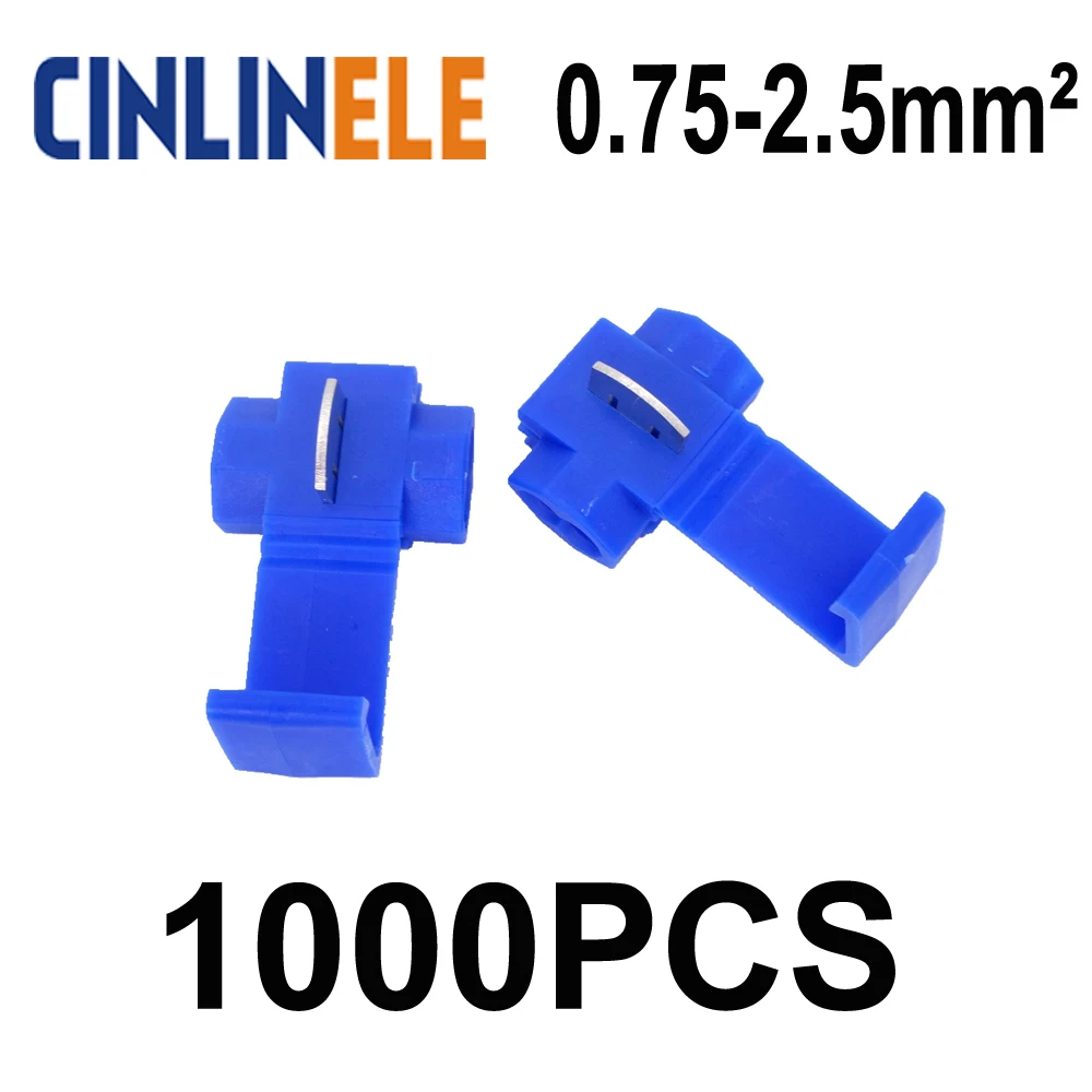 IMC 1000pcs 802P3 Blue Scotch Lock Quick Splice Wire Connector 18-14AWG Hard Soft 0.75-2.5mm^2 Crimp Terminal | Обустройство дома