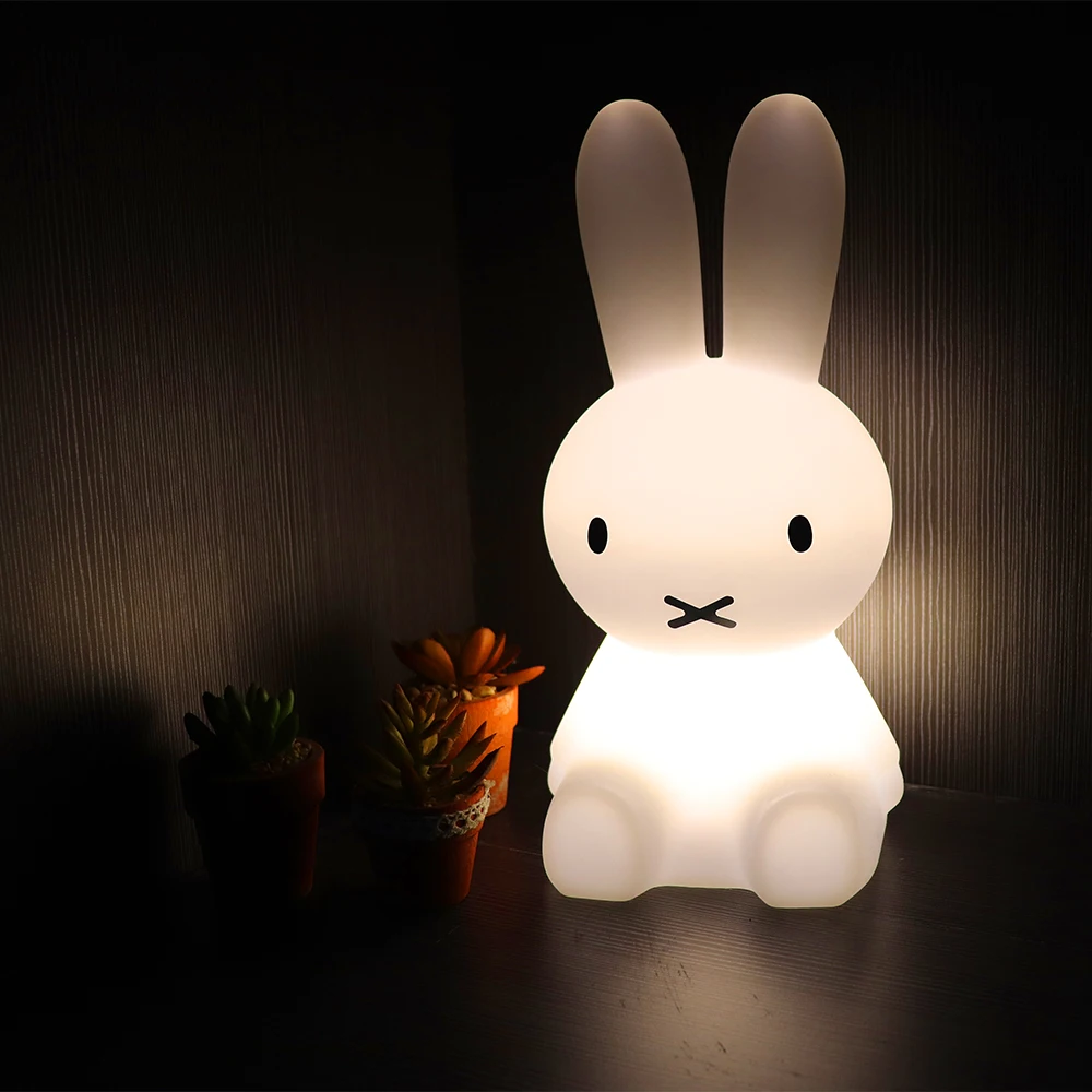 

28cm Cute Rabbit LED Night Light USB Rechargeable Baby Room Night Lamp Touch Dimmable Bedside Table Lamp Gifts for Childern