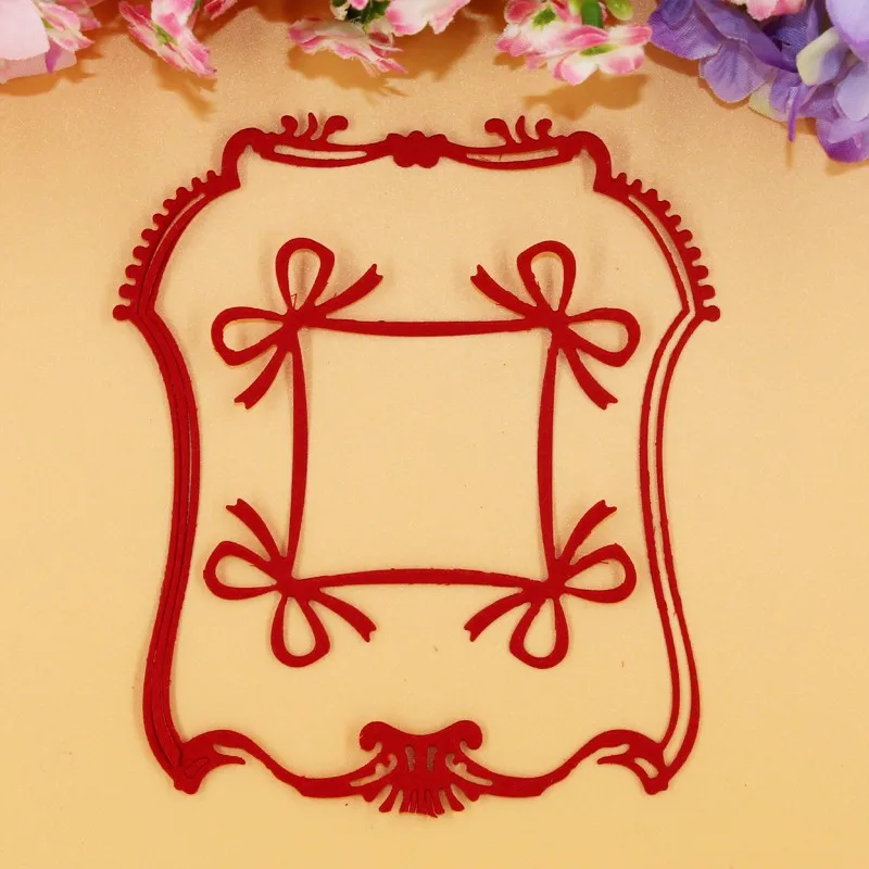 

Bow Frame Metal Cutting Dies For Scrapbooking Stencils Handmade DIY Cards Album Decoration Embossing Folder Die Cutter Template
