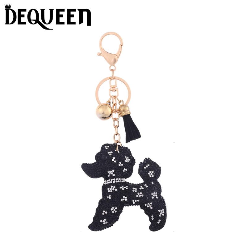 5 Colors Lovely Dog Keychain Jewelry Rhinestone Keychains Car Keyring for Key Best Gift 1PCS/LOT