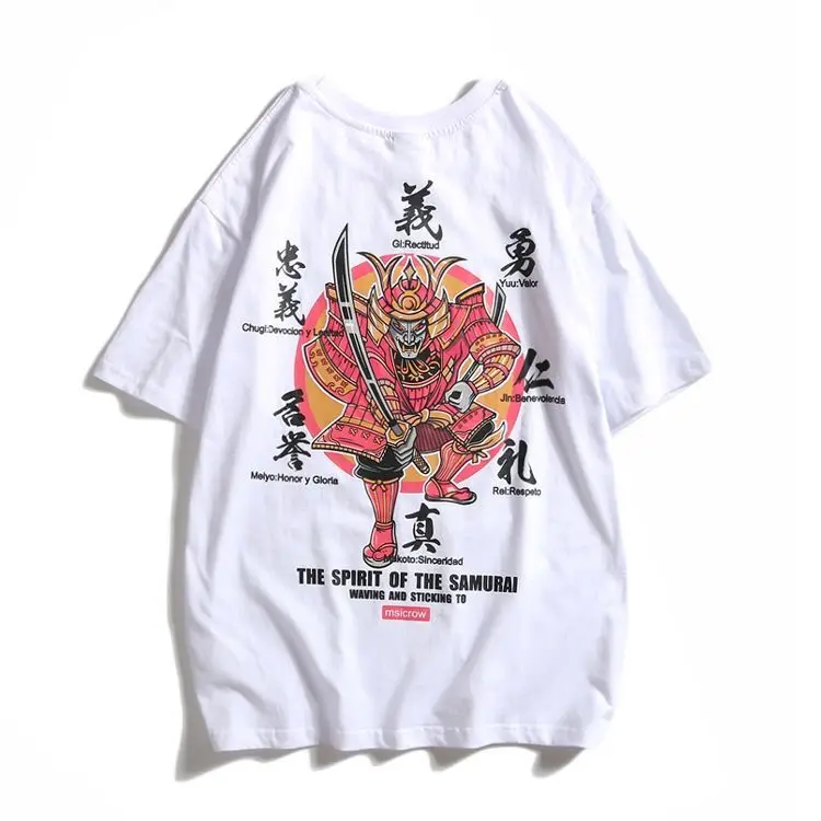 Футболка мужская хип-хоп футболка с японским принтом Harajuku футболка Уличная Повседневная летняя футболка с коротким рукавом крутая футболка с принтом дьявола - Цвет: 10