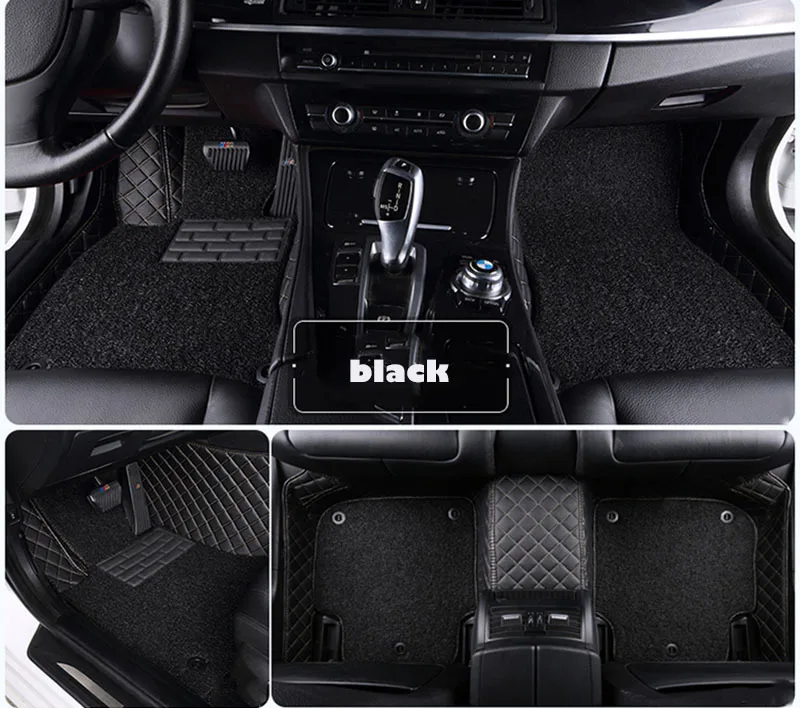 Пользовательские автомобильные коврики для Авто Audi все модели A4L A6L Q5 Q7 S8 авто аксессуары Стильный коврик для пола - Название цвета: Black