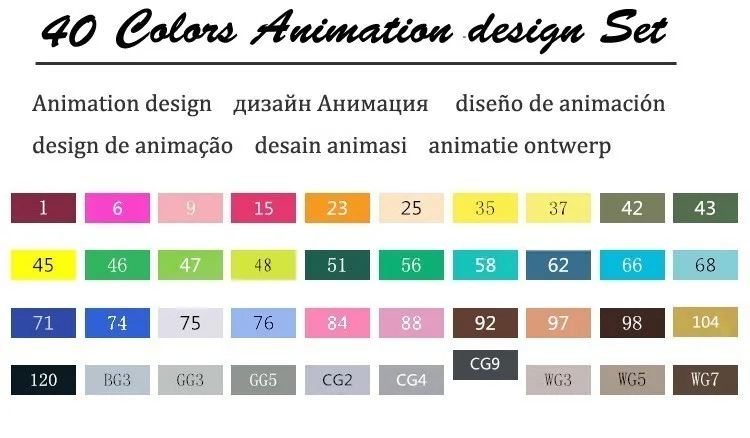 TOUCHNEW спиртовые маркеры 30/40/60/80/168 Цвета Dual Head эскиз Маркеры Ручка кисти для профессионального рисования дизайн поставки - Цвет: 40 Animation Set