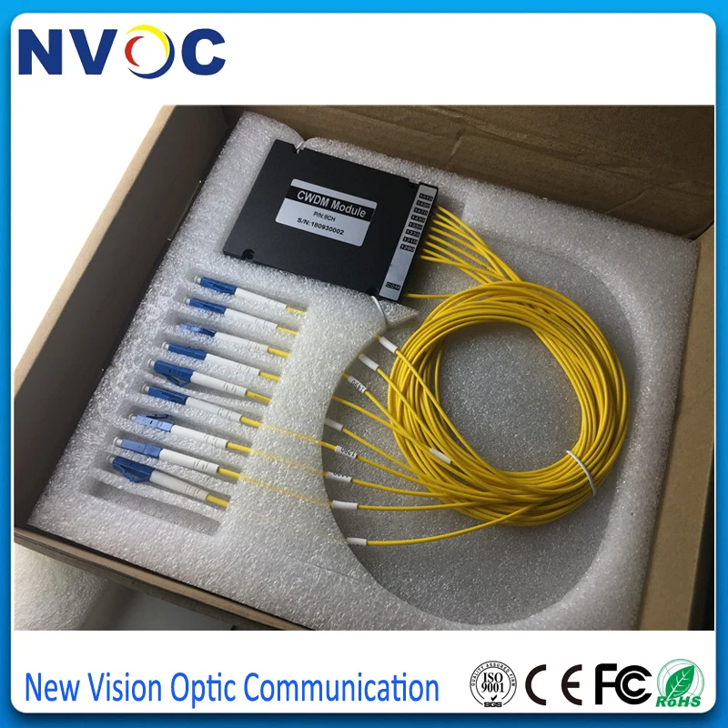 Бесплатная доставка Волоконно оптический 2 канальный CWDM Mux Demux модуль 1310 1490nm с LC SC