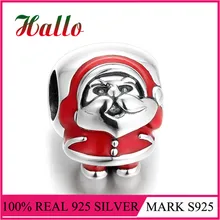 Счастливого Рождества эмаль Санта Клаус Шарм серебряные бусины для изготовления ювелирных изделий Подходит оригинальные браслеты рождественские украшения для дома