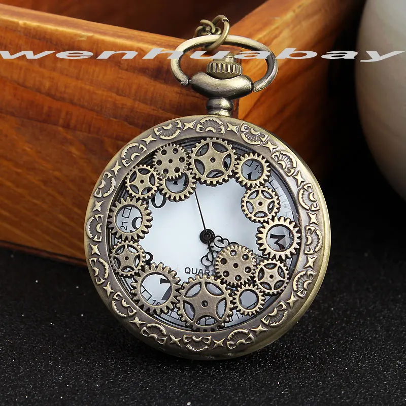 2015 New Hollow Gears Machinery Style Quartz Pocke...