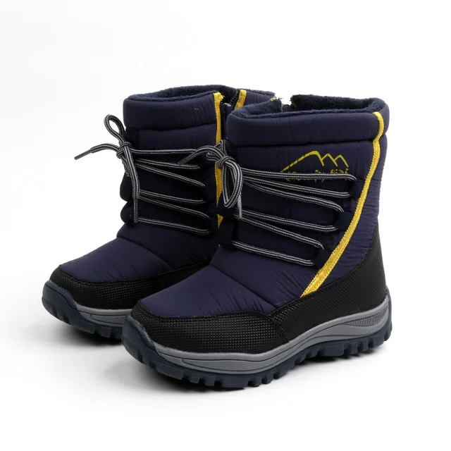 

Fashion 1pair Winter warm waterproof Snow Boots Leather children's Boy Boots+ inner 17-20.2cm, Kid boots