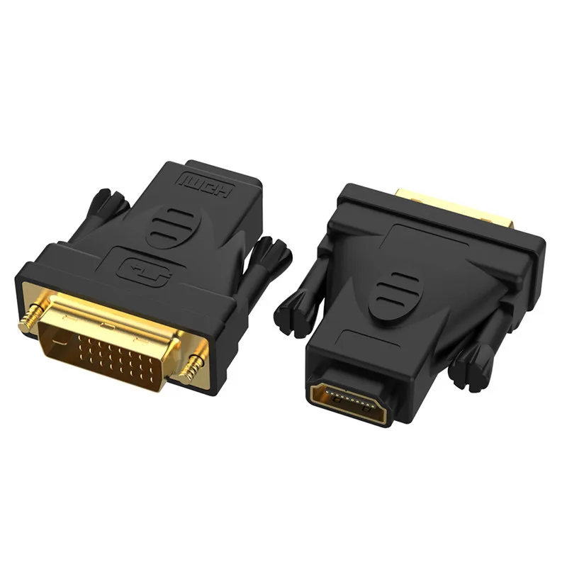 24K позолоченный DVI в HDMI конвертер 1080P HDMI Женский в DVI 24+ 1 Мужской Кабель-адаптер для монитора ПК проектор