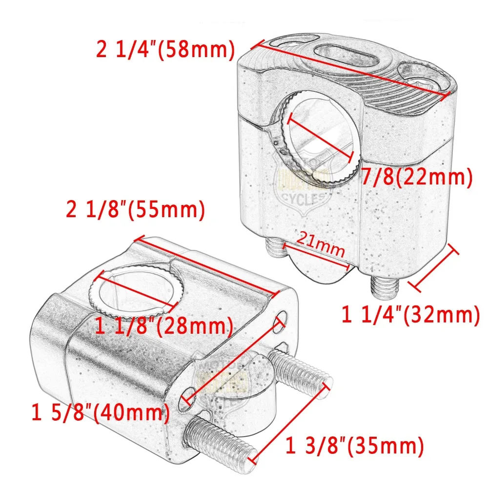 22 мм 28 мм мотоциклетный Руль Riser Зажим адаптер Регулируемый жир бар конус Крепление зажим для Honda Kawasaki Ducati Yamaha Moto