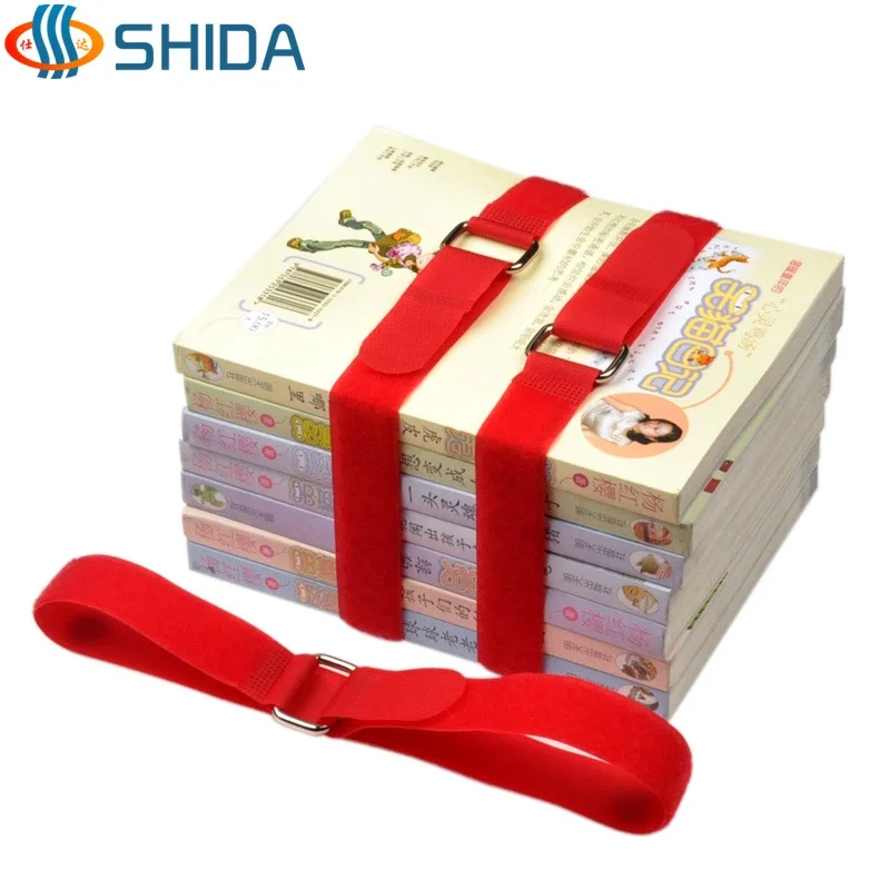 

10 pcs 2.5 cm x 55 cm Reusable Straps Hook and Loop Magic Tapes Nylon Cable Ties with Steel Buckle for Wire Organizer Management