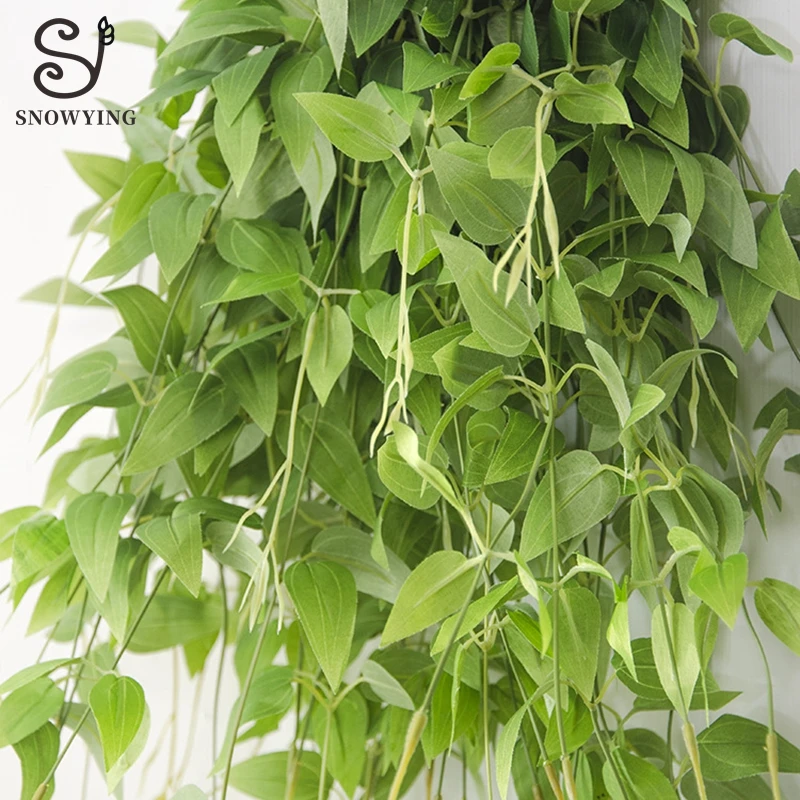 3 Pcs Wall Hanging Artificial Plant Clematis leaves Fake Vine Leaf