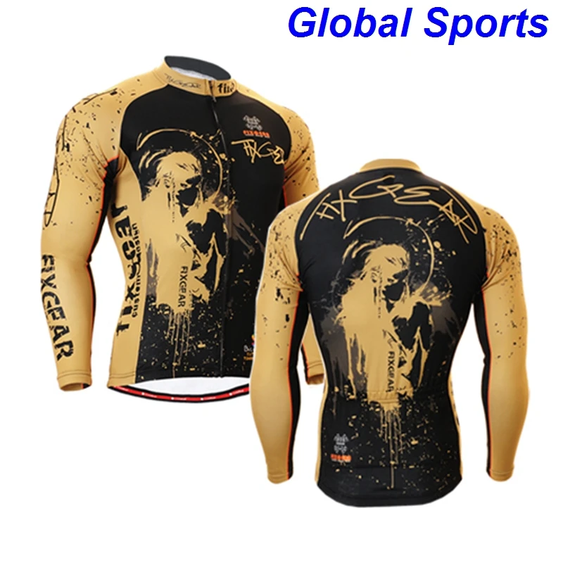 

2017 Tour de France Cycling Coat Mens Windproof Road Bike Cycle Clothing character printed Long Sleeve Jersey Wind Rain Jacket