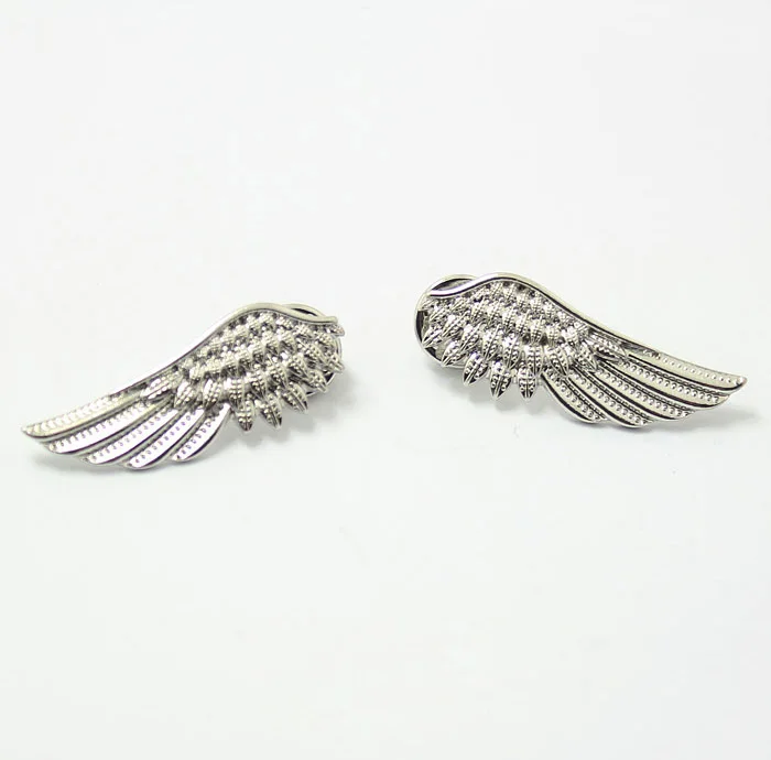 

Men Women Pin Brooches Gold Silver Alloy Metal Angel Eagle Wing Brooch Shirt Tip Blouse Collar Clip Fashion Jewelry Accessories