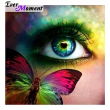 Ever Moment 5D DIY Алмазная картина с разноцветными глазками и бабочками, Алмазная мозаика, полностью квадратные сверла, украшение для дома, стразы ASF1228