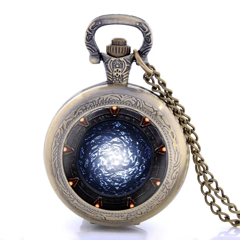 Роскошный Золотой Прозрачный Скелет стимпанк Механический ручной Ветер PocketWatch выдалбливают Подарки карманные часы открытое лицо - Цвет: Bronze 35 mm