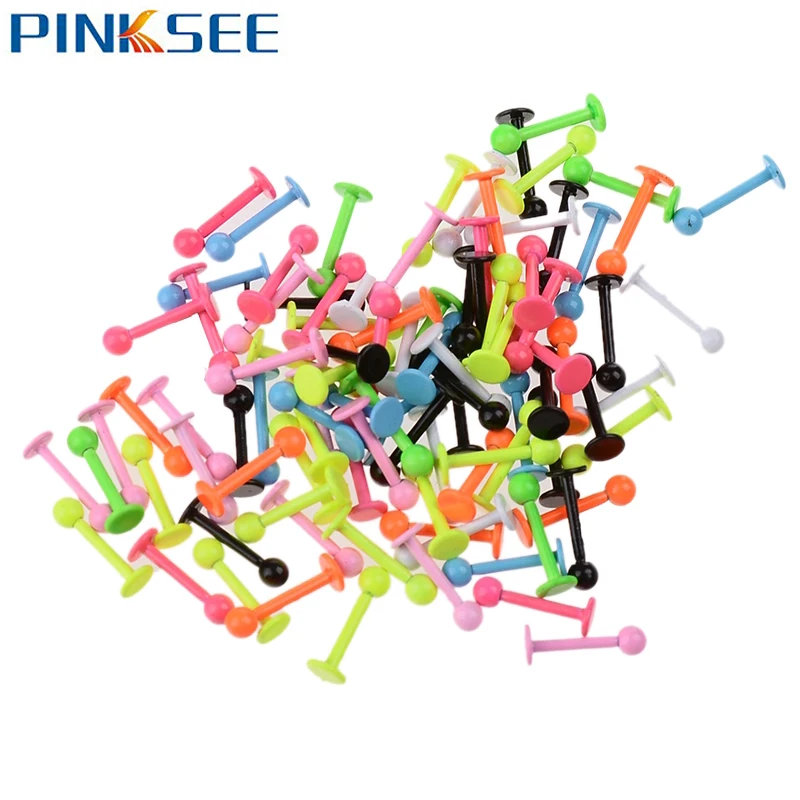 

18G Punk Labret Lip Ring Multicolor Alloy Eyebrow Tongue Tragus Earrings Ball Spike Helix Bar Body Piercing Jewelry Lobe Rings