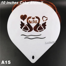 10 дюйм(ов) Два лебедя лебедь форма высокого качества pp торт трафарет плесень мусс Тирамису литье для украшения Mariage партии