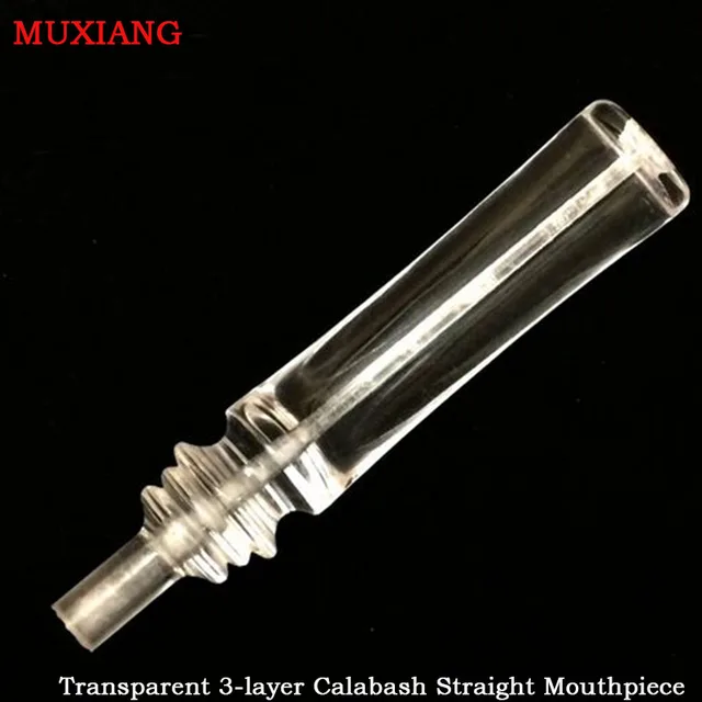 MUXIANG Transparent 3 layer Calabash Shape Mouthpiece 3mm Metal Filter Acrylic Smoking Pipe