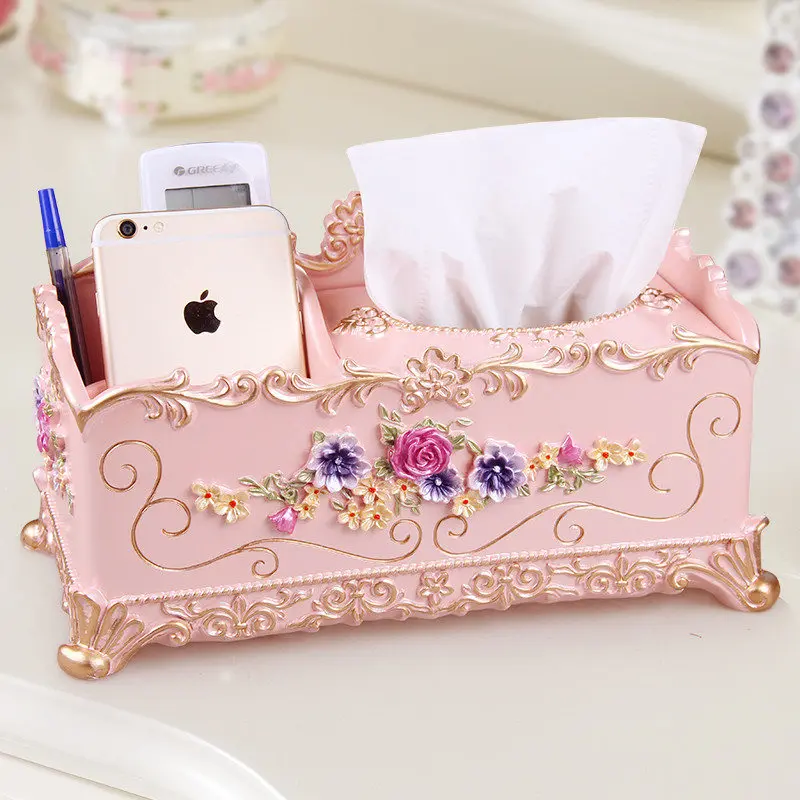 

Paper Holder Resin Tissue Box Living Room Tissue Box Bathroom Toilet Paper Holder Remote Control Storage Box Luxury Paper Holder