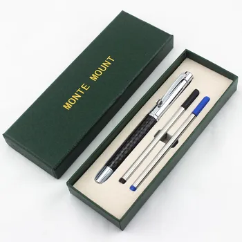 

Diamond pen High quality black metal Roller ball Pen with Silver Clip Office stationery luxury Writing ball Pens Gift