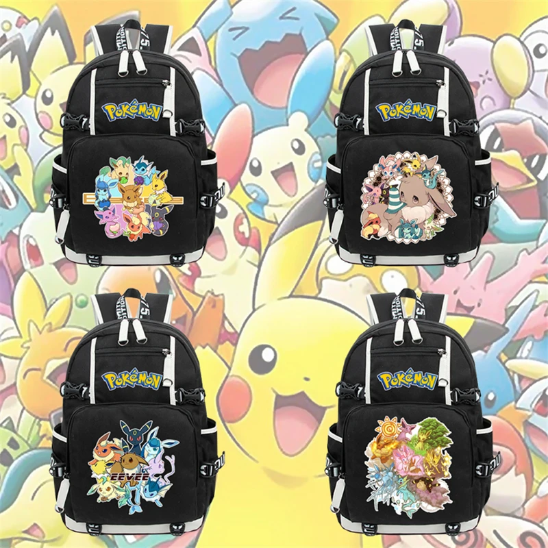 

Anime Pokemon Pikachu Print Canvas Backpack Zip School Bag Packsack Casual Laptop Bag Student Book Bag Travel Bag Rucksack