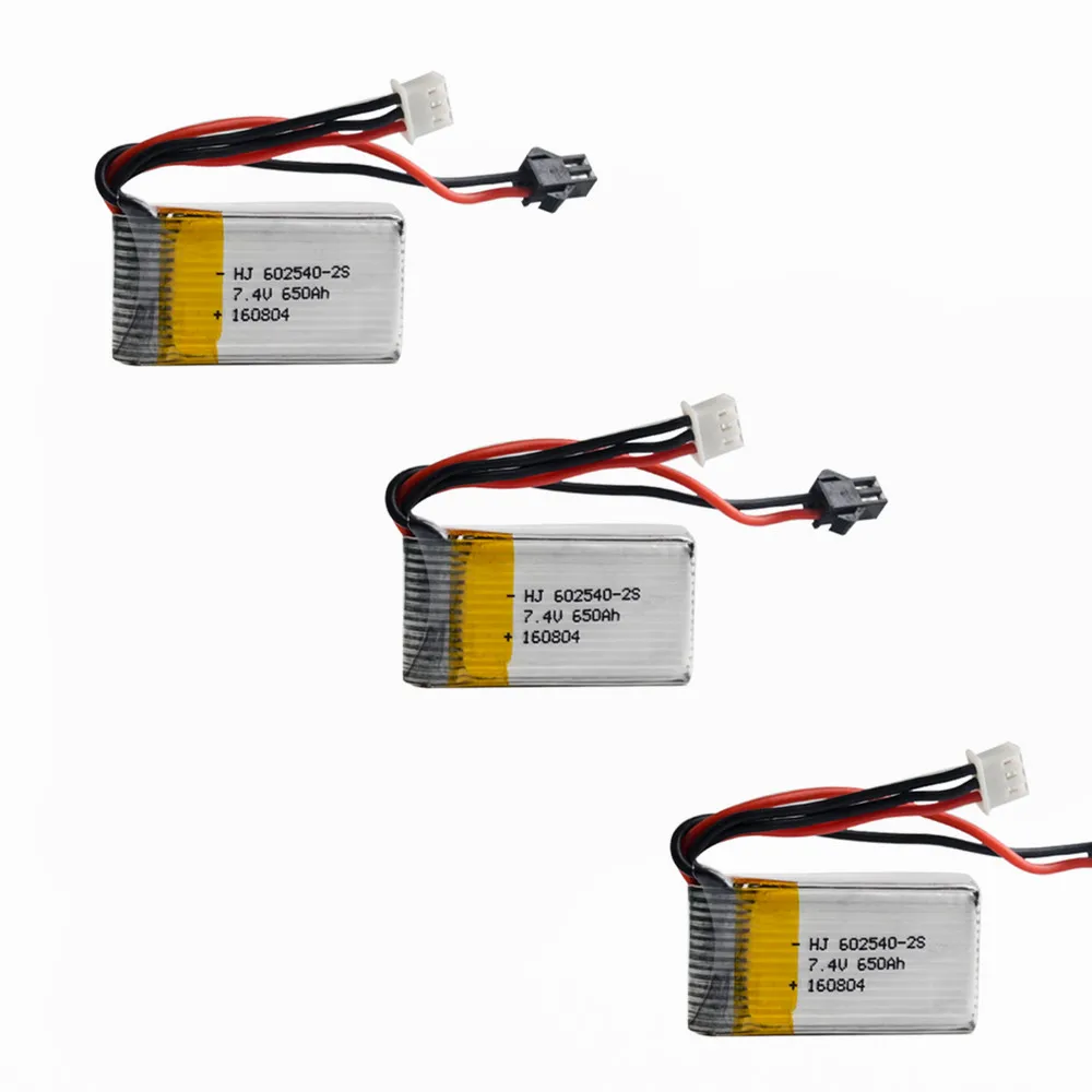 Аккумуляторная батарея Lipo для квадрокоптера JRC H8C DFD F183 3 шт. 7 4 В 650 мАч|lipo battery|battery