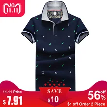 New 2018 Fashion Men Polo Shirt Slim Fit Short Sleeve Animal print Polo men Summer Clothing breathable male Polo Shirts M-4XL(China)