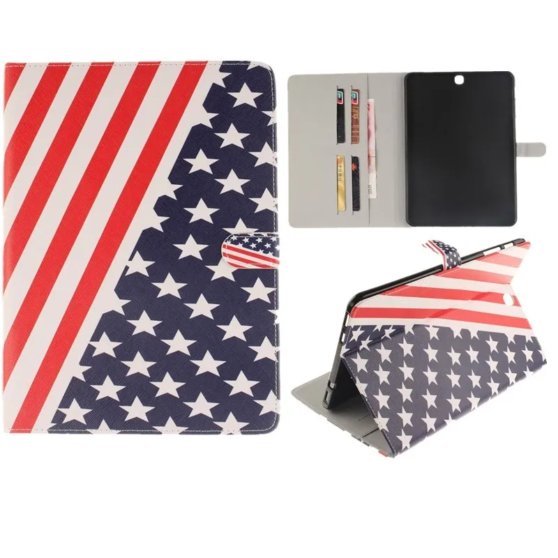 Luxury 2 Leavies PU Leather Stand Flip Case for Samsung Galaxy Tab S2 9.7 Case T810 T815 Wallet  Case Tablet Cover Back Silicon (12)