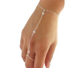 Boho металлический золотой цвет кристалл раба браслеты для женщин талисманы палец звено цепи браслеты и браслет ювелирные изделия pulseira feminina