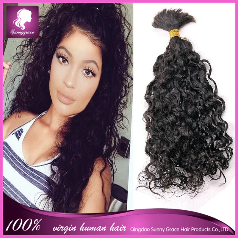 Peruvian Virgin Human Braiding Hair Bulk Kinky Curly Kylie Jenner 8