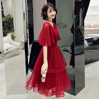 

Red Lady Party Dress Oriental Women's V-Neck Cheongsam Style Elegant Long Qipao Sexy Slim Wedding Gowns Vestidos XS-XXXL
