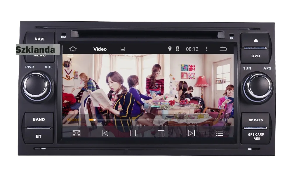 Best Black Piano 7 inch Capacitive Touch Screen Car DVD Player for Ford Focus Kuga Transit 3G Bluetooth Radio RDS USB SD Free GPS Map 5