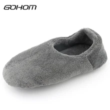

GOHOM 2017 3 Colors Women Soft Polyester Indoor Floor Slippers House Shoes Soft Sole Flats Winter Warm Shoes For Home