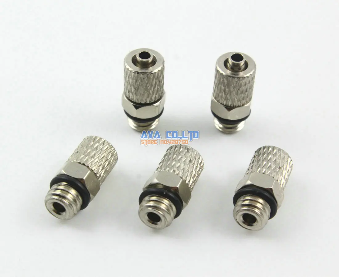 

30 Pieces M6 - 4mm Straight Pneumatic Pipe Air Hose Quick Fitting Mini Connector