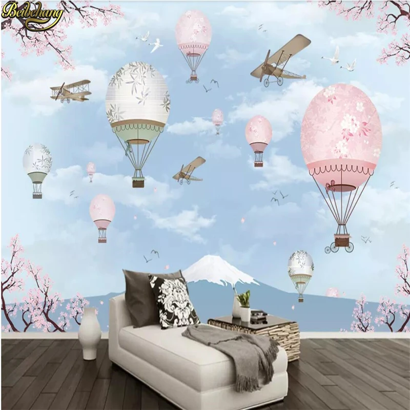 beibehang Custom wallpaper mural cartoon hot air balloon background wall papers home decor papel de parede wall paper