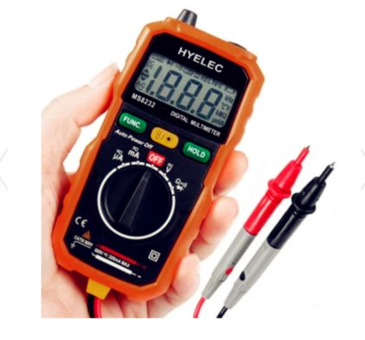 

Mini Digital Multimeter Tester DC AC Voltage Current Tester HYELEC MS8232 LCD Multimeter Digital Voltmeter Ammeter Multitester