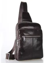 Nesitu High Quality Vintage Coffee 100% Guarantee Real Genuine Leather Waist Bags Women Cowhide Men Chest Bag #M7216
