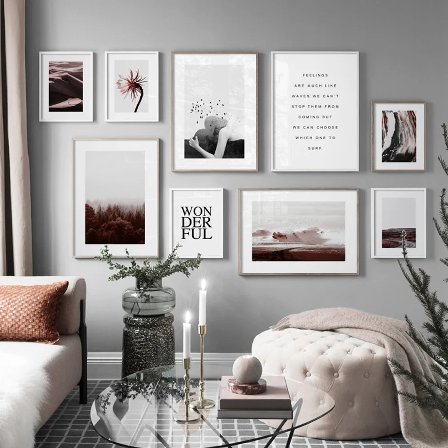 

White Mountain Flower Girl Wall Art Canvas Painting Nordic Posters And prints Abstract Painting Wall Pictures For Living Room