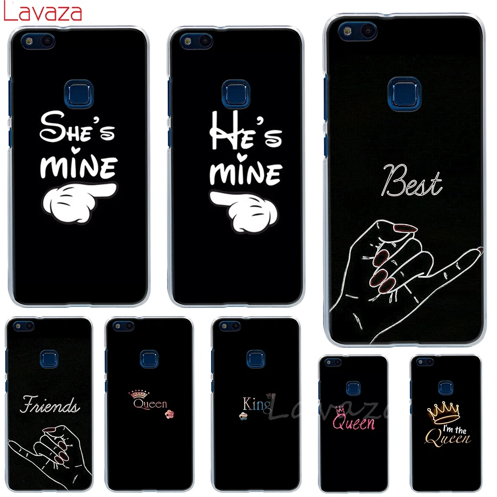 

Lavaza Couple Lovers King Queen Hard Phone Case for Huawei P20 P10 P8 P9 Lite Plus 2015 2016 2017 P20 Pro P smart 2019 Cover