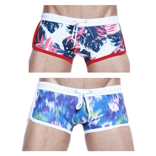 SEOBEAN, сексуальные мужские плавки с низкой посадкой, мужские плавки, Sunga, мужской купальник, бикини с принтом, гей плавки, пляжные трусы для серфинга