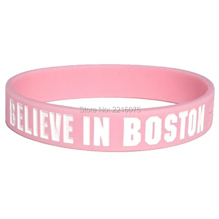 Believe in Boston (Pink and White) Bracelet