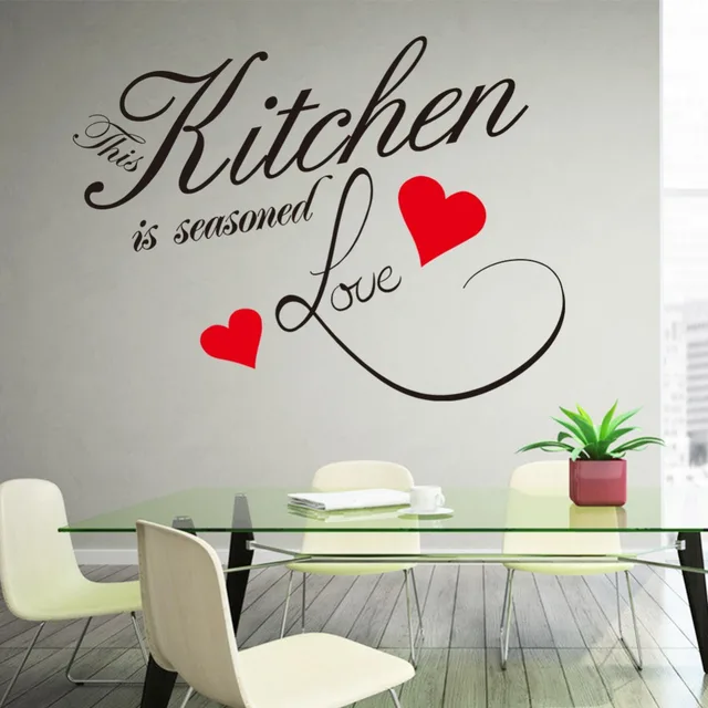 Wall Sticker Quote Kitchen Heart Home Dining Room Large Decor Wall Sticker Quote Kitchen Heart Home Dining Room Large Decor Decal Sayings 8243