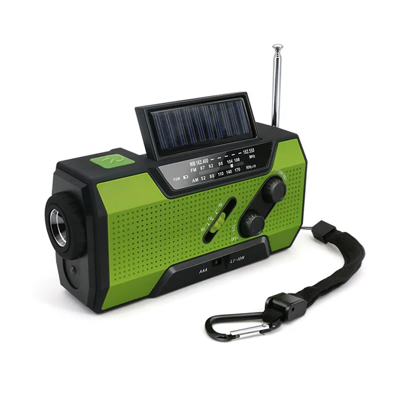 

Solar Crank NOAA Weather Radio For Emergency with AM/FM, Flashlight, Reading Lamp And 2000mAh Power Bank