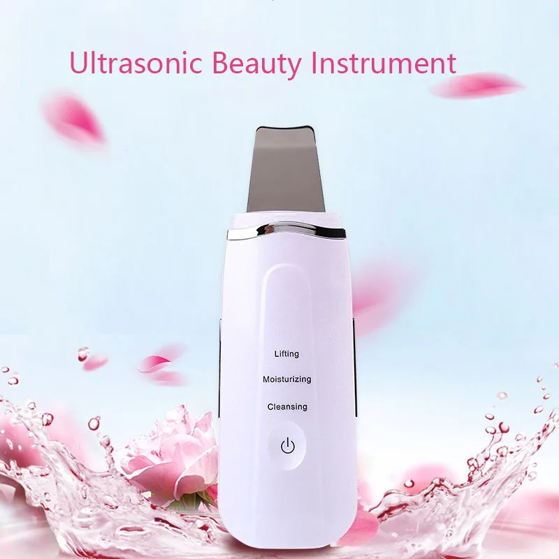 

Rechargeable Ultrasonic Ion Face Skin Scrubber Facial Cleaner Cleansing Spatula Peeling Vibration Blackhead Removal Exfoliating